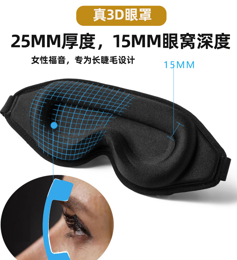 Breathable three dimensional sleep mask, Amazon, 3D, eyes protection