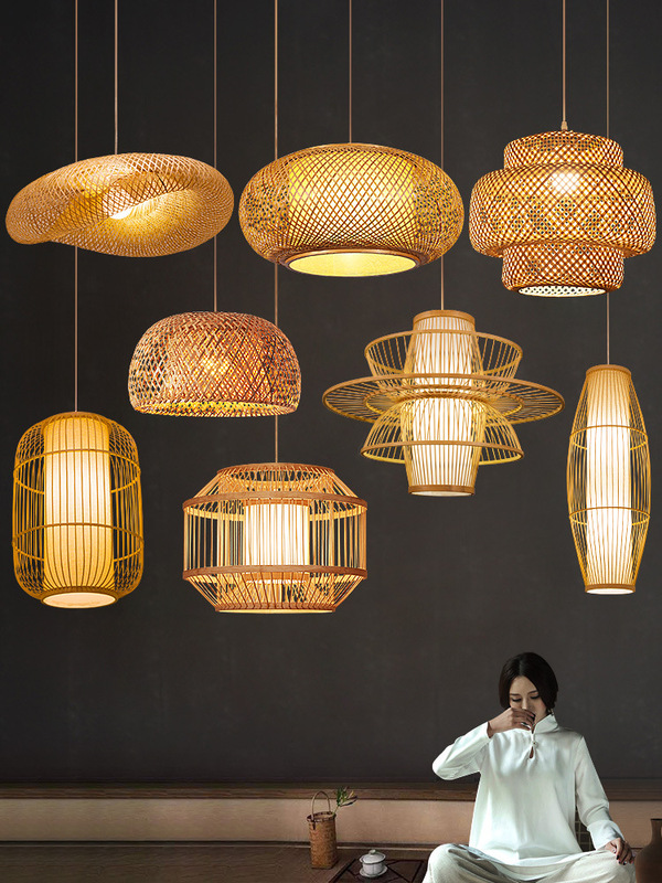 New Chinese Style Bamboo Woven Zen Living Room Dining Room Study Room Homestay Lamps Tea Room Bamboo Art Retro Japanese Style Chandelier New Chinese Style Bamboo Woven Zen Living Room Dining Room Study Room Homestay Lamps Tea Room Bamboo Art Retro Japanese Style Chandelier