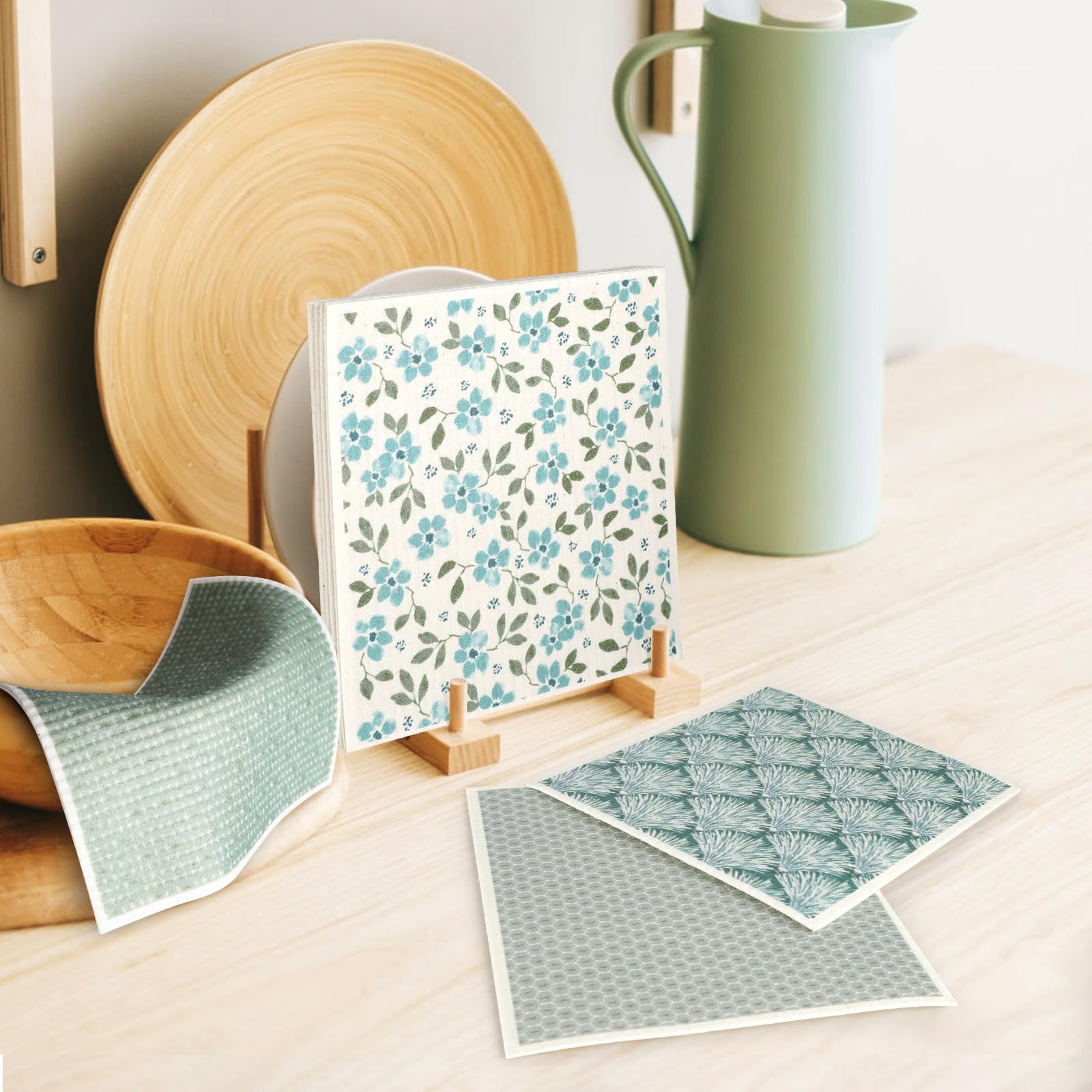 Toallas suecas alemanas dm toallas absorbentes de agua sin aceite eco pulpa de algodón impresa toallas de cocina