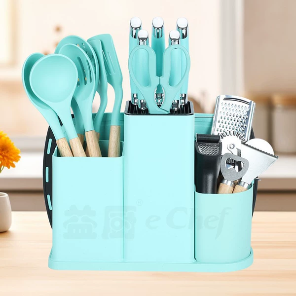 Green silicone set, kitchenware, 20 pieces
