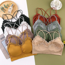 【80-125斤】无缝裹胸交叉美背内衣少女抹胸舒适睡眠文胸抹胸式