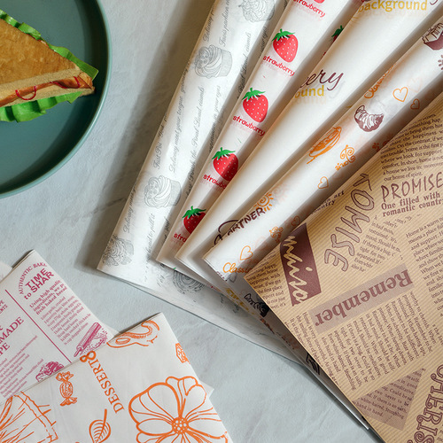 Baking grease-proof paper plate paper grease-proof burger shop takeout paper rectangular disposable tray paper