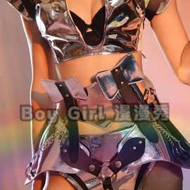 银色铠甲服科技感演出服科幻未来战士走秀酒吧派对机器人服装