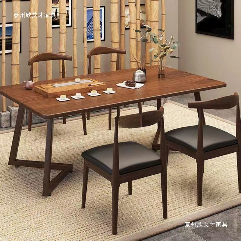 Tea Table and Chair Combination Tea Table Office Home Tea Table Rectangular Table Modern Simple Functional Dining Table Set Tea Table
