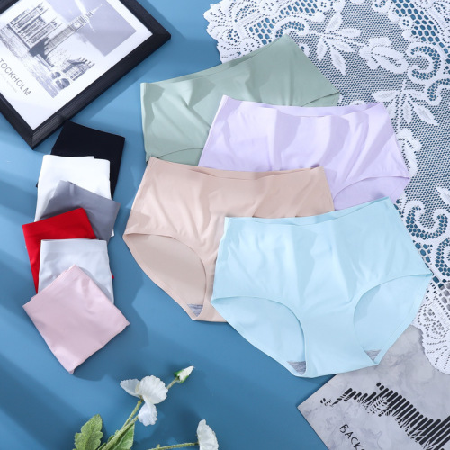 Women's ice silk seamless women's underwear one-piece underwear breathable sexy mid-waist women's underwear briefs head 810