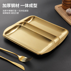 304韓式不鏽鋼盤金色托盤工藝品擺盤酒店餐廳金色小吃點心烤肉盤