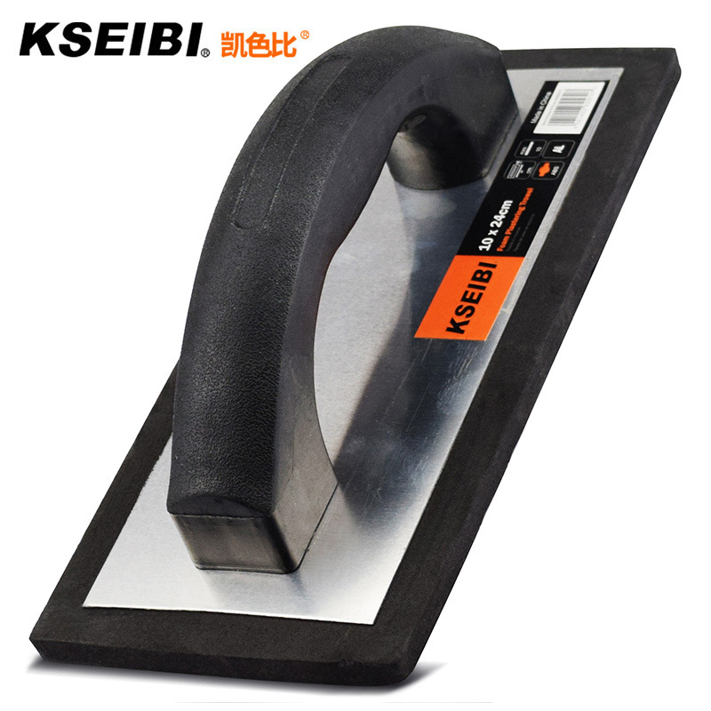 Espuma de goma esponja paleta de arcilla edificio trabajador azulejo paleta raspador mango de madera 210*140mm