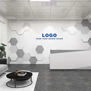 公司前台logoLogo墙壁纸现代简约立体几何办公室科技感壁纸