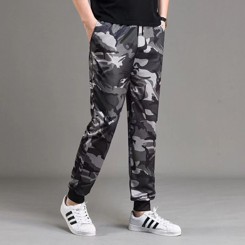 Pantalones DE TRABAJO pantalones de camuflaje casuales de los hombres más el tamaño de los hombres elásticos sueltos resistentes al desgaste resistente a las manchas pantalones atados al tobillo Pantalones deportivos de los hombres