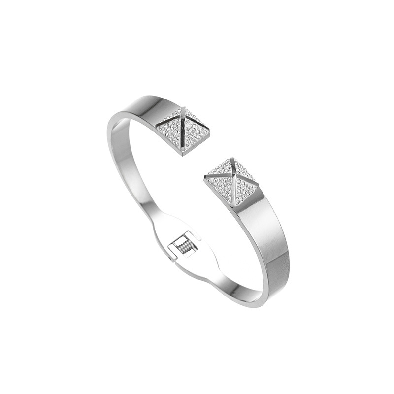 29g Weight Bangle Classification Titanium Steel Chain Material 1 Piece Quantity Holiday, Party Occasion Titanium Steel Material Geometric Pattern 2025 Spring and Summer Season Women's Gender Plating Design Elegant, Glam Style Elegant Glam Geometric Titanium Steel Bangle In Bulk 11
