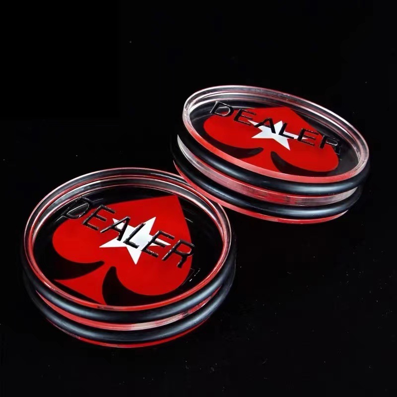 Acrylic Zhuang Code Double Sided Texas Hold'em Chip Size Aplex Transparent Black and White Plastic Zhuang Idle Electronic DEALER