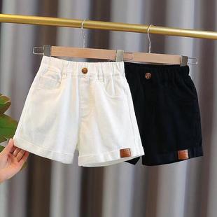 Girls' Denim Shorts Summer White Hot Pants Black Casual Outerwear Knee-Length Trendy Versatile