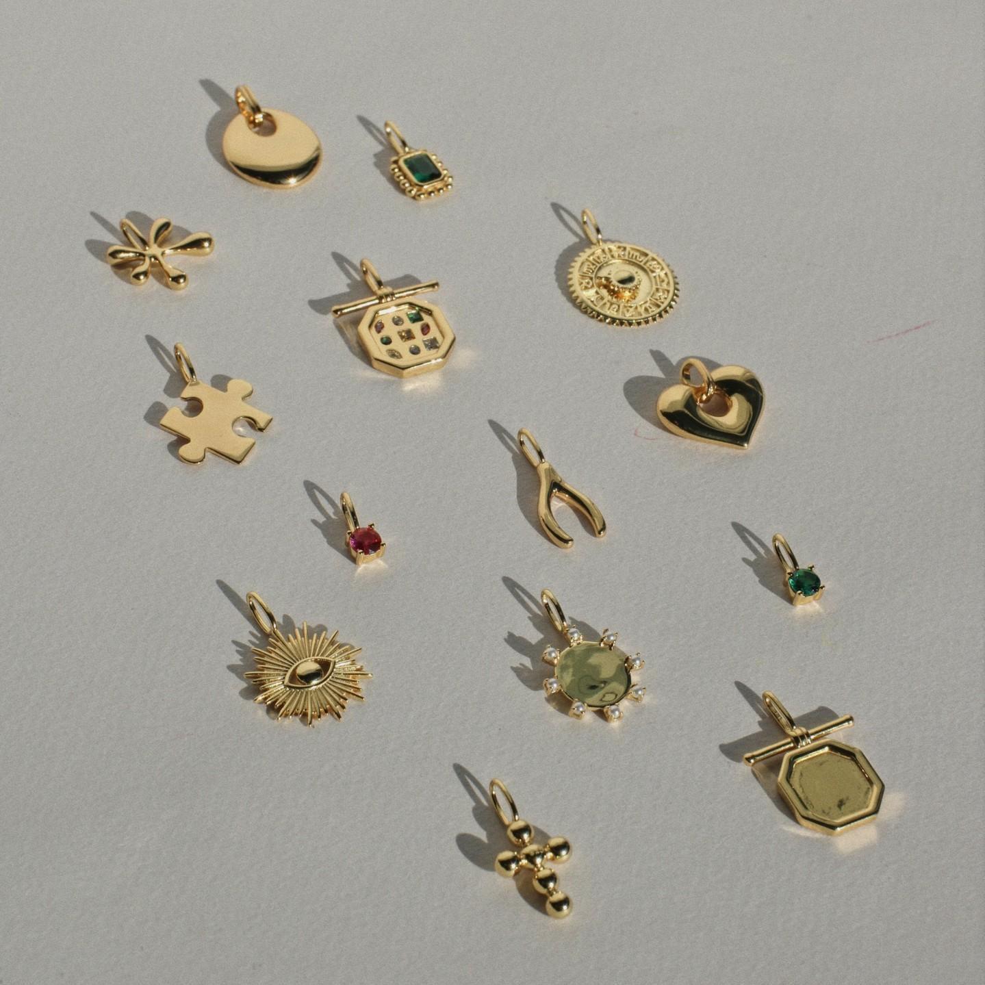 0.03µm Gold Plating Thickness 1 Piece Titanium Steel Geometric Cross Jigsaw Polished Pendant DIY Jewelry Accessories