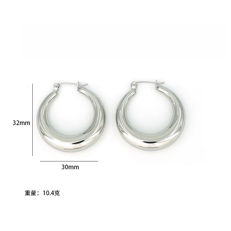 강철의 광택 중공 귀걸이