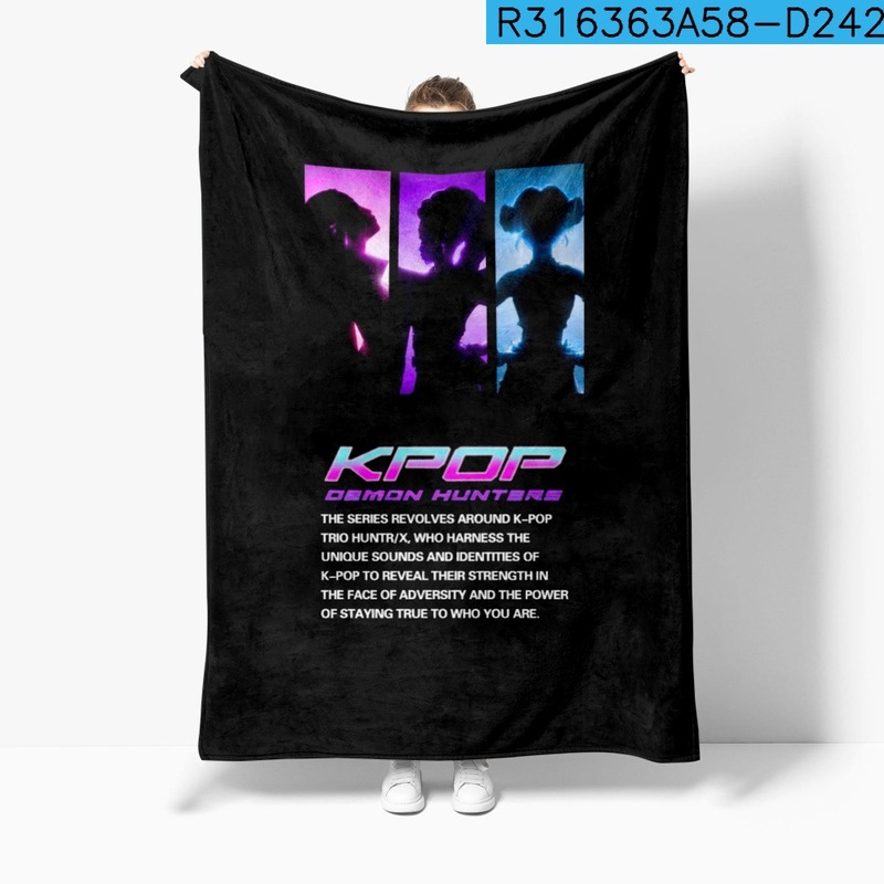 3D新款电影 K-POP 猎魔女团毛毯法兰绒毛毯亚马逊空调被毛毯|undefined
