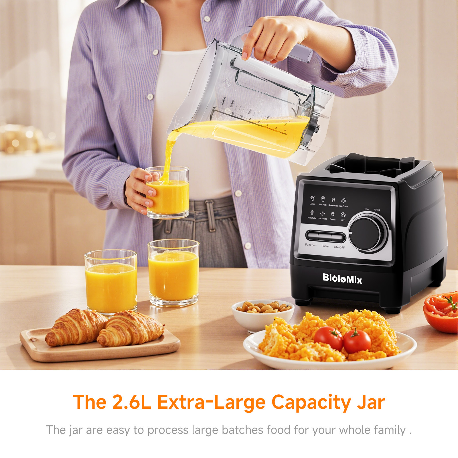 Mezclador de pantalla inteligente transfronteriza gran capacidad rompiendo paredes molino máquina de cocina mezclador image 3