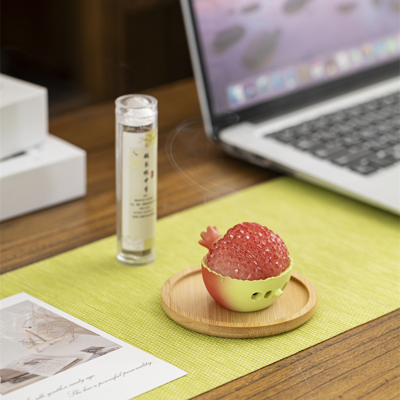 榴住幸福榴莲香炉茶宠可爱树脂香座托卧室持久留香桂花香薰