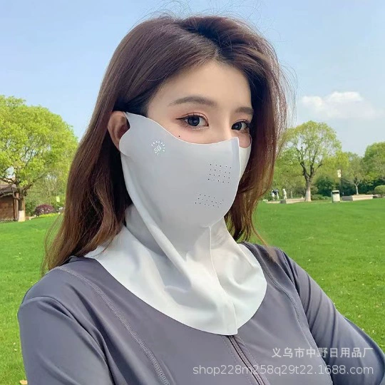 2024 полное лицо без следов летом новая ледяная шелковая солнцезащитная маска маска покрывает шею женщины