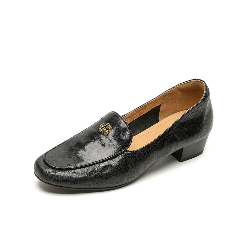 Лоферы с верхом из овчины, подкладкой из свиной кожи и стелькой из коровьей кожи, подошва из говяжьего сухожилия, каблук 3,5 см, 33–40