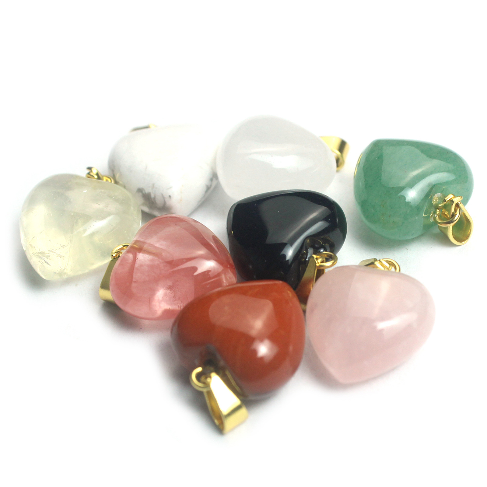 Agate crystal jade heart-shaped