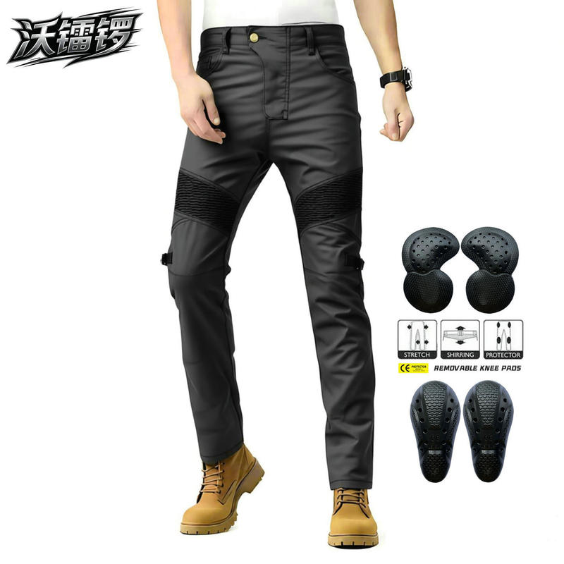 Volero Motorcycle Jeans for Men, Casual Retro Straight-Leg Biker Pants, Off-Road Second-Generation Protective Gear