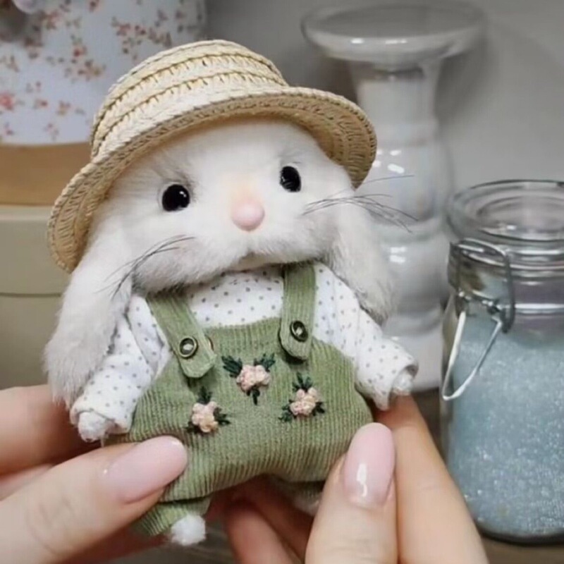 Red Riding Book Explosions Cute Teddy Rabbit 14cm Rabbit Gardener Girl's Holiday Gift Soft and Finished Product