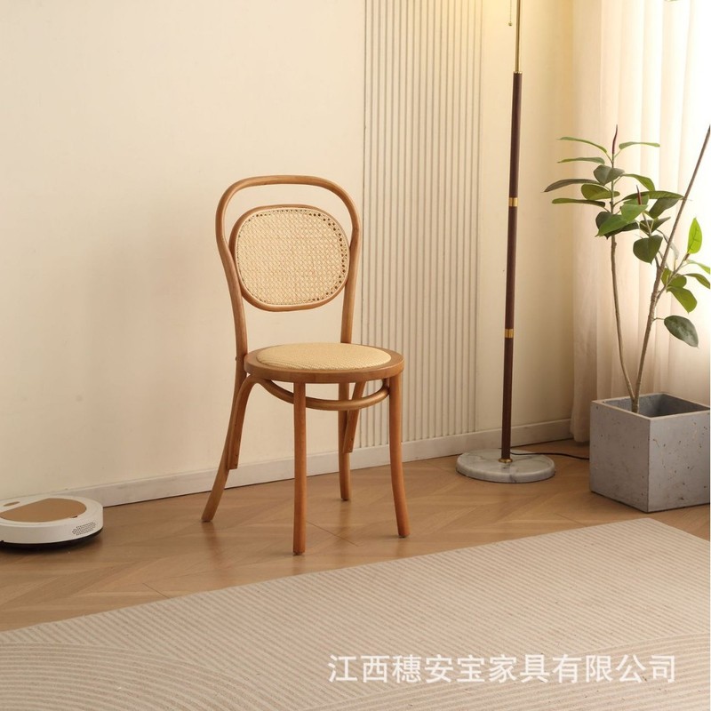 实木餐椅椅子靠背椅整装藤编家用商用格曼椅民宿咖啡店椅高靠背|undefined