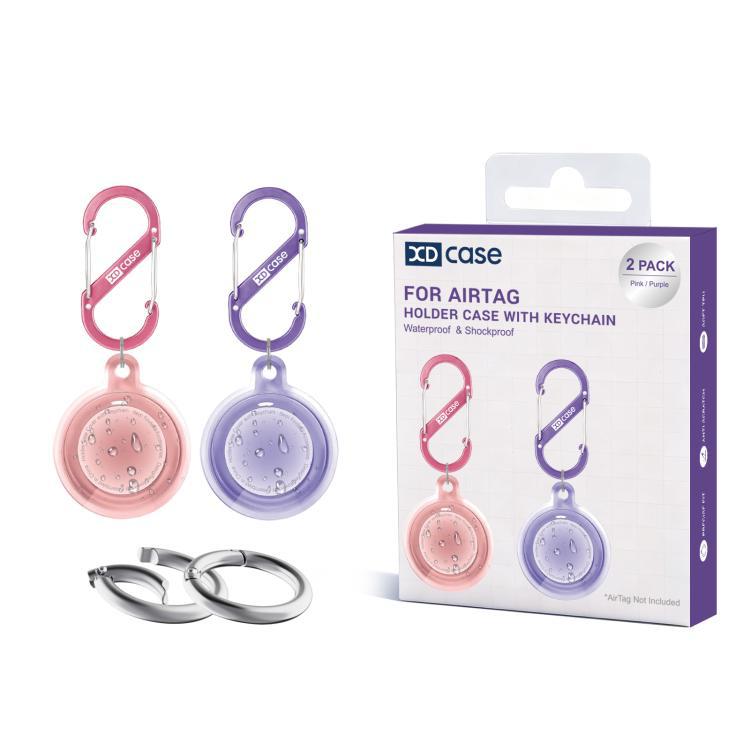 XDcase 2 paquetes de cubierta TPU impermeable todo incluido con llavero para AirTag