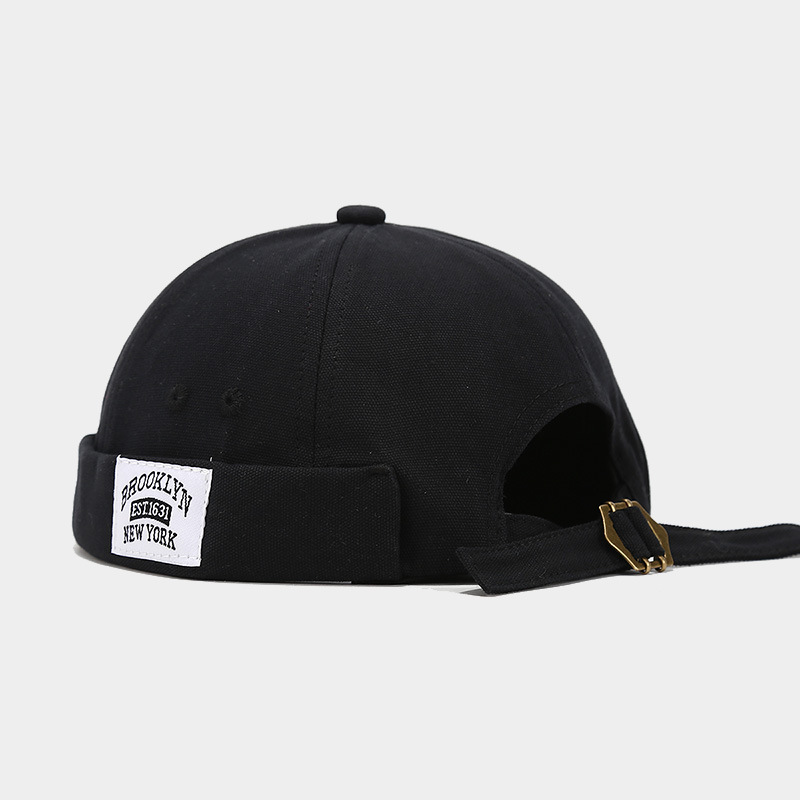 Sombrero de mujer de Moda de Primavera nuevo sombrero de melón retro sin ala estilo coreano versátil sombrero de piso de los hombres de la calle hip hop yuppie sombrero