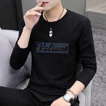 秋冬新款男士长袖t恤高中学生休闲潮流韩版上衣圆领外穿小衫