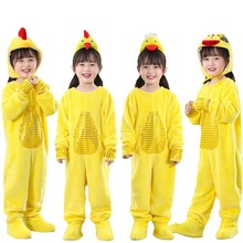 新款儿童黄鸭子小鸡演出服小鸡舞蹈表演服加油鸭卡通动物服