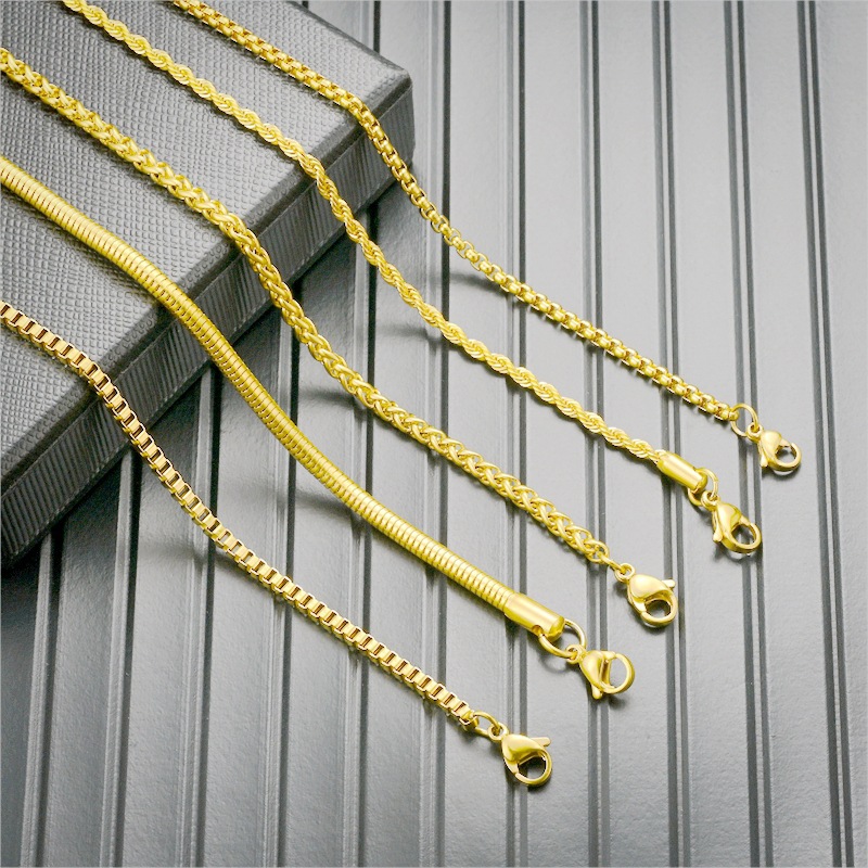 Simple Style Geometric Stainless Steel Plating Chain Necklace display picture 1