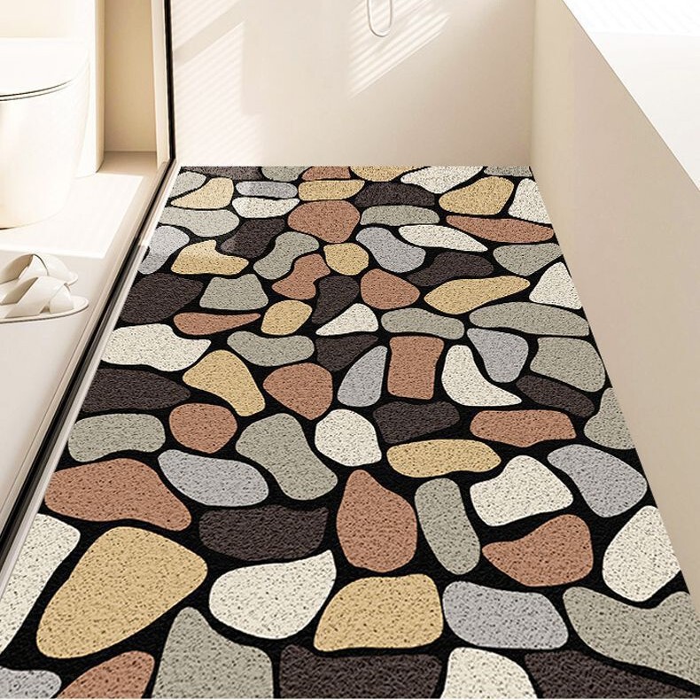 Bathroom Wire Hoop Cut Out Floor Mat Pebbles Bathroom Shower Room Cut Out Non-Slip Household Stain-Resistant and Wear-Resistant Foot Mats