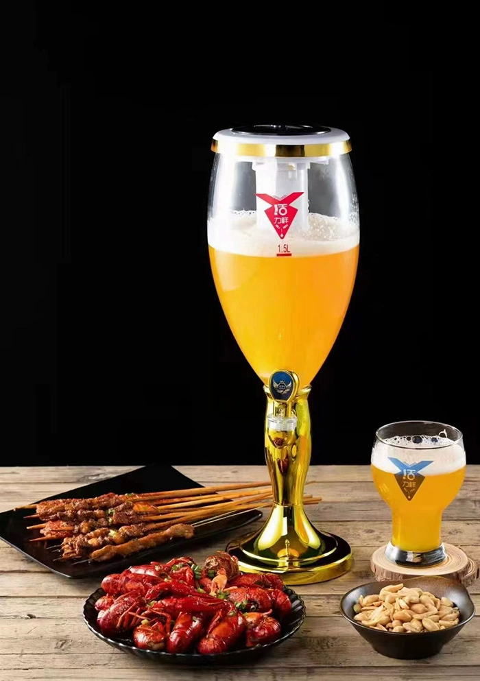 Диспенсер для крафтового пива 3 л, кег для пива Qingdao большой емкости 5 л, золотой и серебряный светящийся диспенсер для напитков, коммерческий диспенсер для пива.