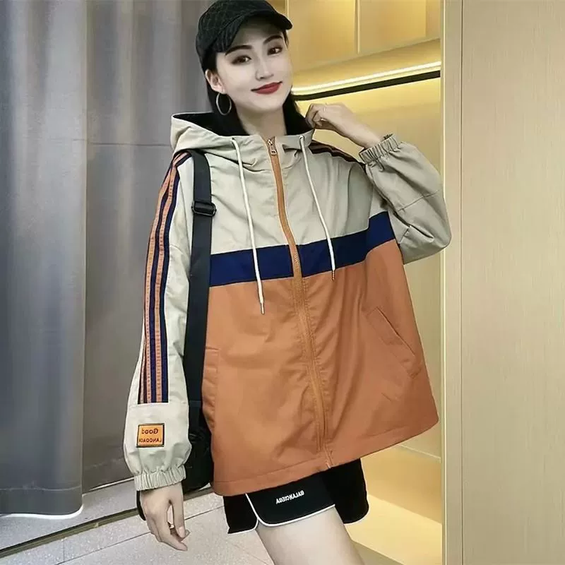 Экстра-леновая весна осень тренч, худи, куртка, большой размер, oversize, корейский стиль