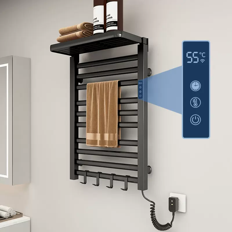 电热毛巾架家用智能恒温烘干浴室卫生间电加热毛巾杆免打孔置物架