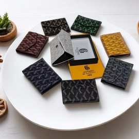 卡包新款钱包印花短款多功能对折薄款商务皮夹时尚狗牙戈雅风琴包