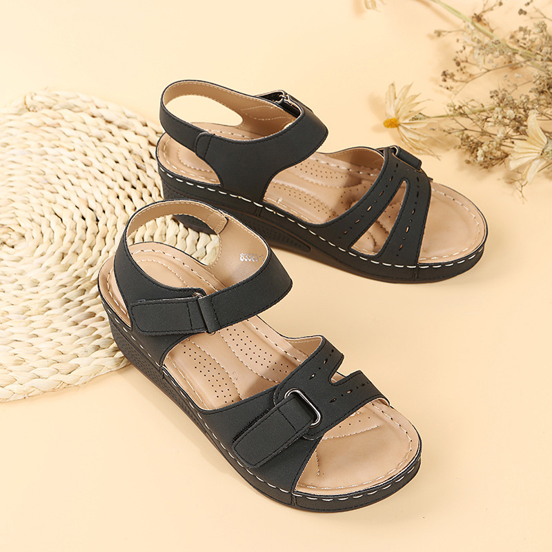 Women's Roman Style Solid Color Round Toe Roman Sandals display picture 9