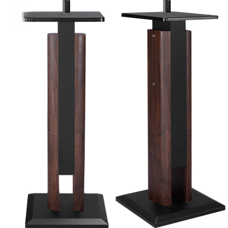 12inch Speaker stand with adjustable height, surround sound stand, bookshelf speaker floor stand, wooden mobile rack