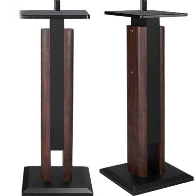 12inch Speaker stand with adjustable height, surround sound stand, bookshelf speaker floor stand, wooden mobile rack