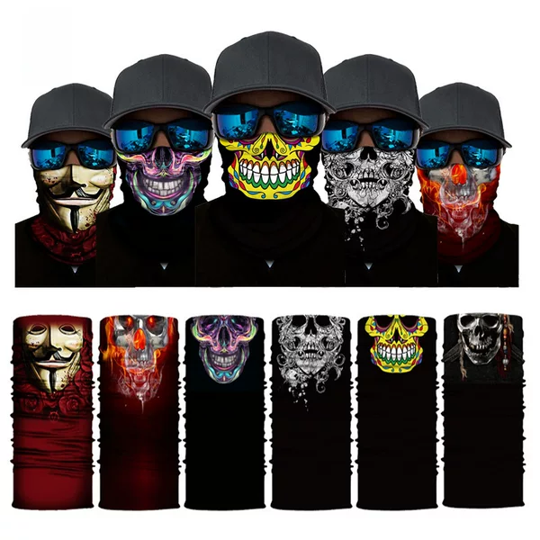 Hoon Hui Skull Half Face Series Magic Hood Seamless Amazon Protective Warm Neck Outdoor Equipment Mask