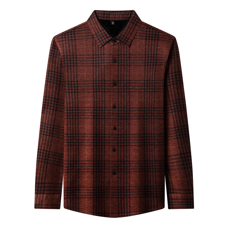 겨울 남성 플러스 벨벳 셔츠 중년 남성 두꺼운 티셔츠 아빠 따뜻한 셔츠 카디건 상의 남성 티셔츠