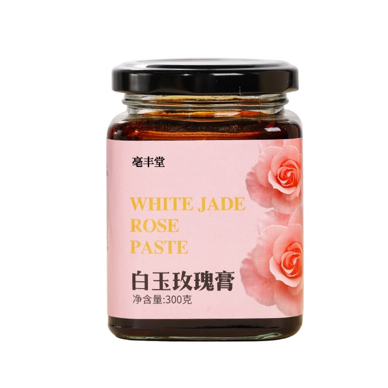 白翡翠ローズクリーム 手作り女性用クリーム ローズポリア シーバックソーン ロバ皮ゼラチン すぐに食べられる 300g クリームレシピ|undefined