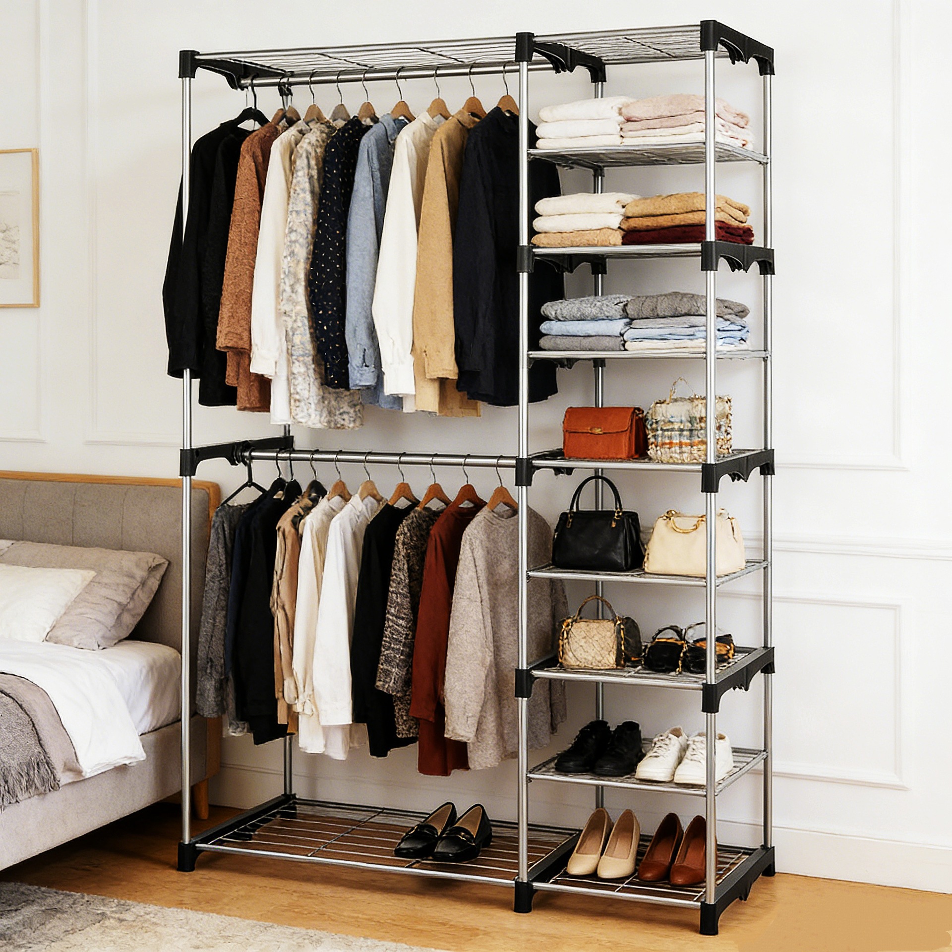Transfronteriza personalizada desmontable rack de zapatos de metal armario estante de almacenamiento rack de zapatos y sombreros puerta de entrada de hierro forjado multicapa gabinete trasero