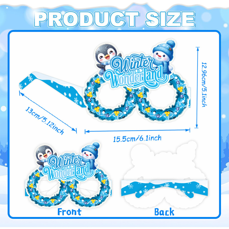 亚马逊 圣诞节冰雪派对装饰眼镜拍照道具 冬季冰雪派对眼镜装扮|undefined