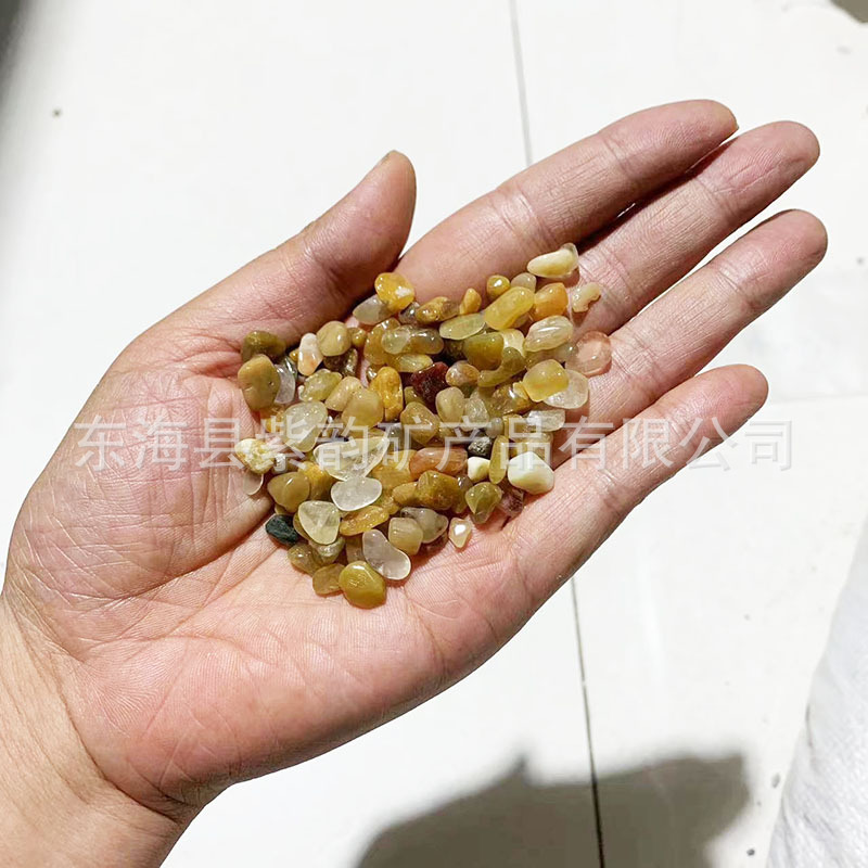卸売り天然水晶砕石粉紫黄水晶七色水晶水槽植木鉢装飾消磁水晶砕石|undefined