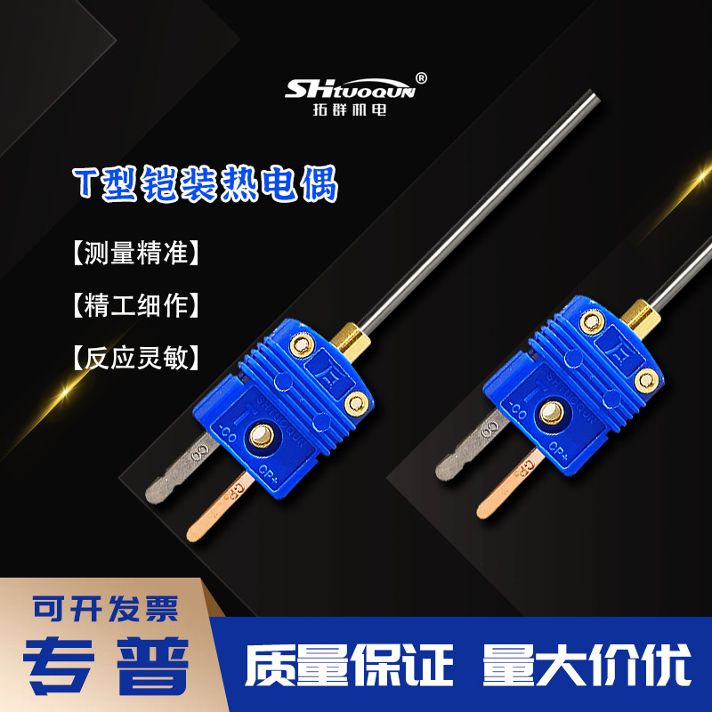 T型热电偶铠装高温-80-650℃高精度INCONEL600材质探针温度传感器