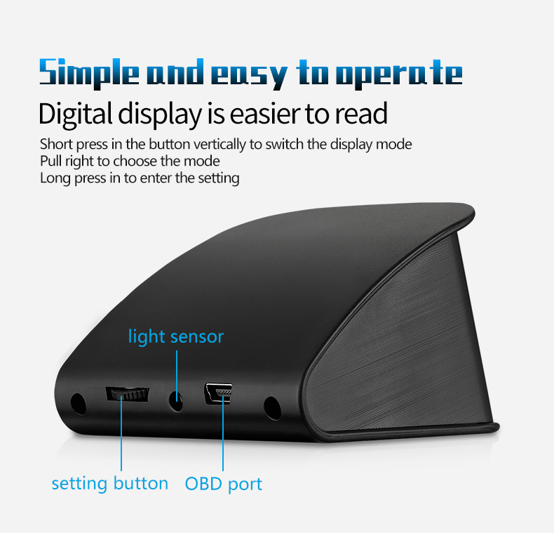 HUD Head-Up Display P10 Car LCD Speedometer Turbo Pressure OBD2 Multifunctional HUD Instrument