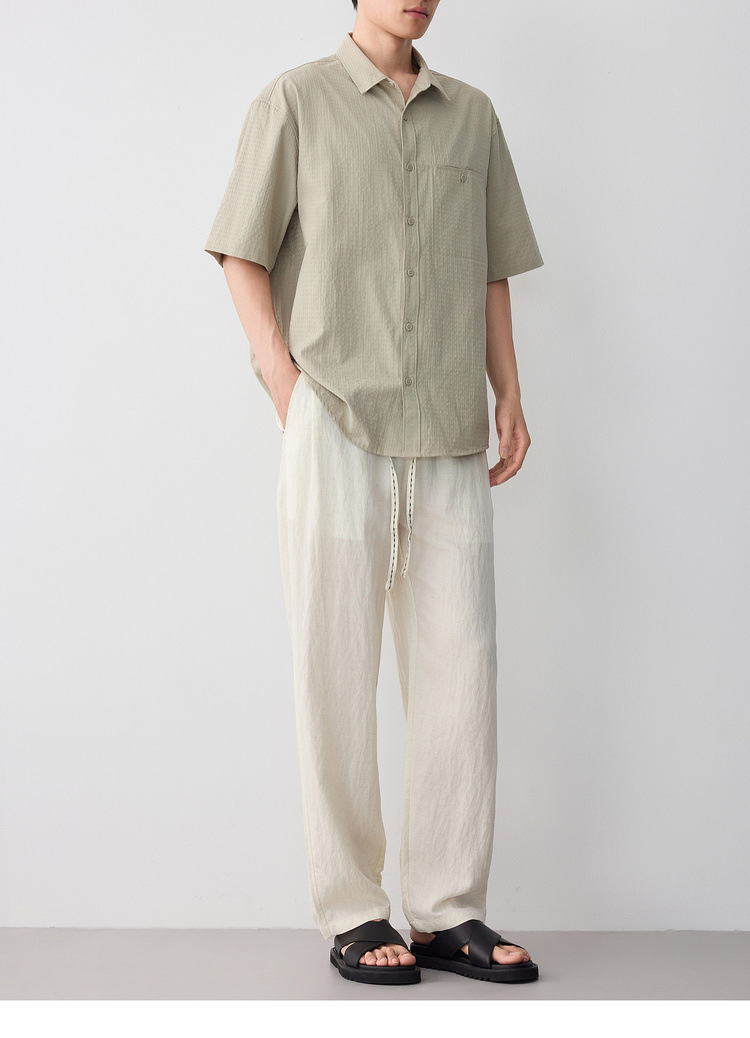 Áo sơ mi nam dài tay công sở chất liệu cotton phom thường — trắng chi tiết 22