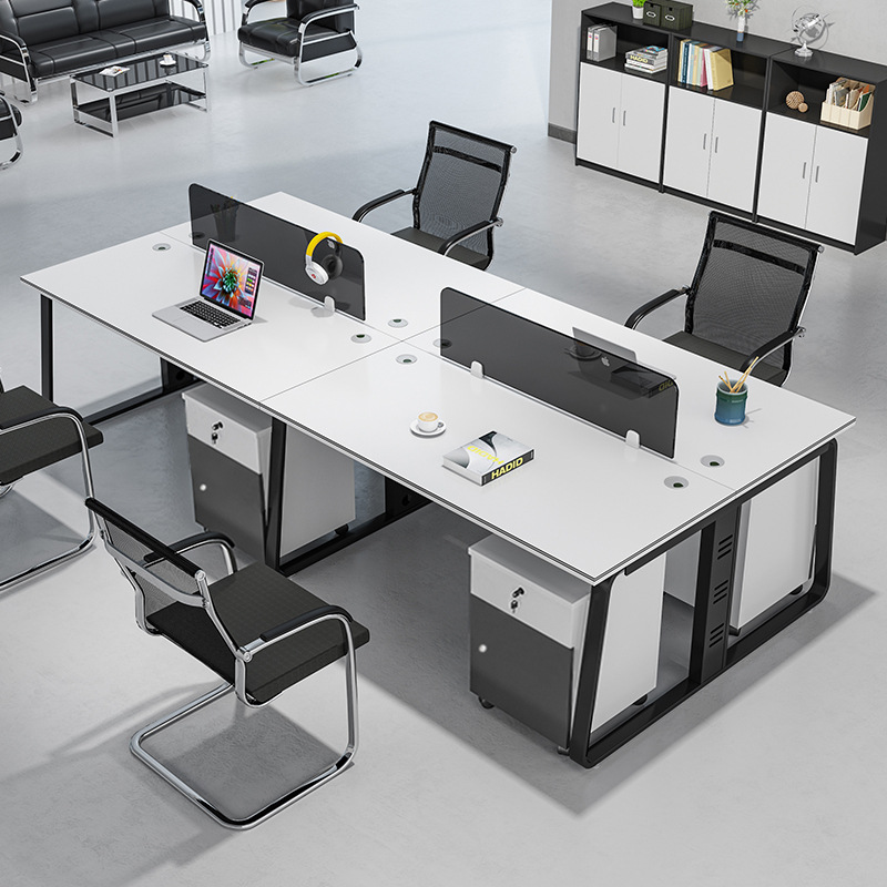 Mesa de oficina simple mesa de personal mesa de oficina moderna grupo de mesas y sillas para varias personas cara a cara pantalla mesa de computadora 246 personas